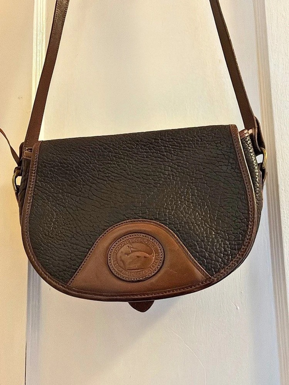 Dooney & Bourke Vintage All-Weather Leather Saddle Bag Brown